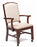Basic American Medical Graham Field Dining Room Chair Natural Fixed Armrests Fabric Upholstery - CAE4373G2