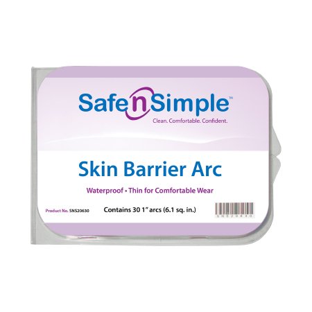 Safe-n'Simple X-Tra Wide - Skin Barrier Arc Moldable, Standard Wear Hydrocolloid 1/2 Curve 1 X 1 Inch - SNS20630