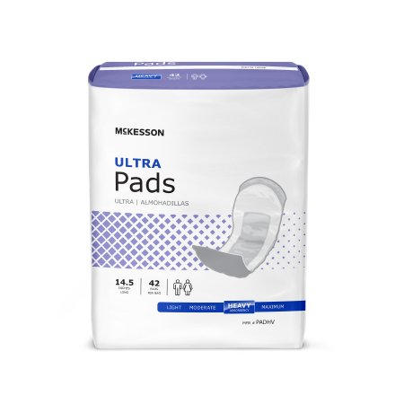 McKesson McKesson Ultra Bladder Control Pad 14-1/2 Inch Length Heavy Absorbency Polymer One Size Fits Most Unisex Disposable - PADHV