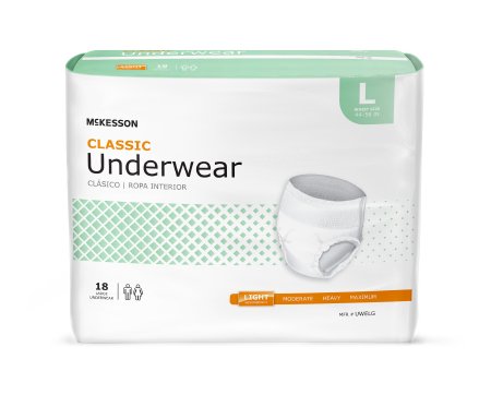 McKesson McKesson Classic Adult Absorbent Underwear Pull On Large Disposable Light Absorbency - UWELG