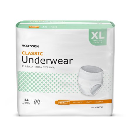 McKesson McKesson Classic Adult Absorbent Underwear Pull On X-Large Disposable Light Absorbency - UWEXL