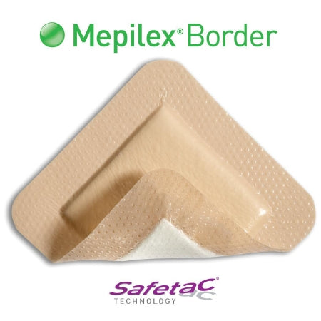 Molnlycke Mepilex Border Flex Silicone Foam Dressing 5-9/10 X 7-2/5 Inch Oval Silicone Adhesive with Border Sterile - 283400