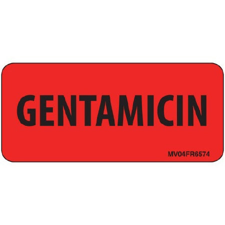 Precision Dynamics MedVision Pre-Printed Label Anesthesia Label GENTAMICIN Fluorescent Red 1 X 2-1/4 Inch - V04FR6574