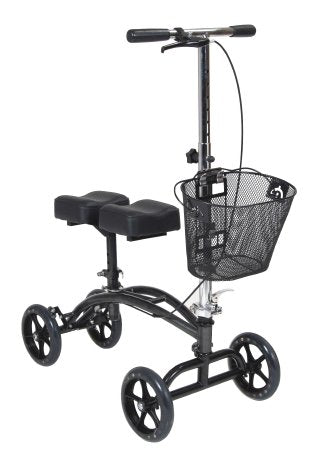 Drive Medical Dual Pad Steerable Knee Walker Adjustable Height Steel Frame 350 lbs. Weight Capacity 31 to 40 Inch Height - 796