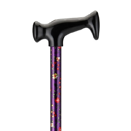Nova Ortho-Med T-Handle Cane Aluminum 28 to 39 Inch Height Purple Bliss Design - 2037