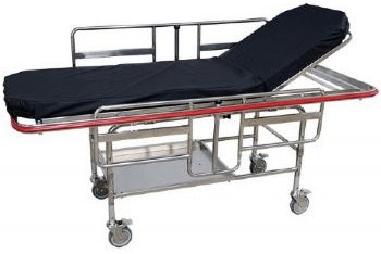 Mriequip.Com Stretcher, Fixed Gurney Blk Pad W/Lock Casters - ST-2000