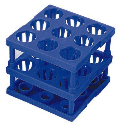 McKesson McKesson Tube Cube Rack 9 Place 8-16 mm Blue 3 X 3 X 3 Inch - 3096