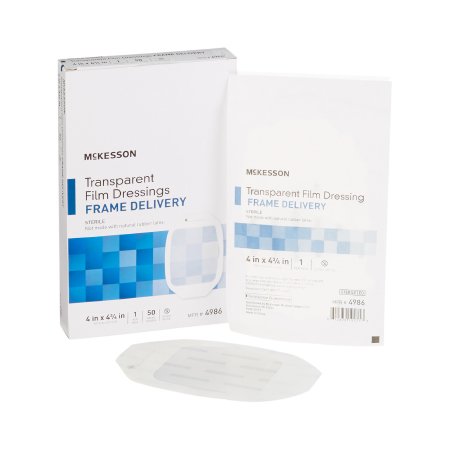 McKesson - Transparent Film Dressing Octagon 4 X 4-3/4 Inch Frame Style Delivery Without Label Sterile - 4986