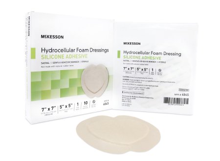 McKesson McKesson Silicone Foam Dressing 7 X 7 Inch Sacral Silicone Adhesive with Border Sterile - 4845