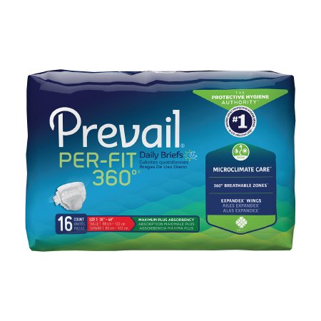 First Quality Prevail Per-Fit 360° Adult Incontinent Brief Tab Closure Medium Disposable Heavy Absorbency - PFNG-012
