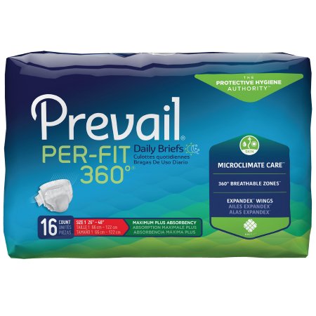 Prevail Per-Fit 360° - Unisex Adult Incontinence Brief Medium Disposable Heavy Absorbency - PFNG-012