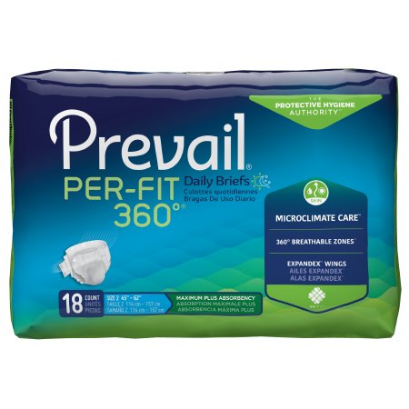 Prevail Per-Fit 360° - Unisex Adult Incontinence Brief Large Disposable Heavy Absorbency - PFNG-013