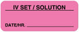 United Ad Label Pre-Printed Label Instructional Label IV SET / SOLUTION / DATE/HR. _________ Fluorescent Pink 7/8 X 2-1/4 Inch - ULIV257