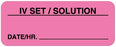 UAL - Pre-Printed Label Anesthesia Label Pink Paper IV Set / Solutions Black Syringe Label 7/8 X 2-1/4 Inch - ULIV257