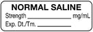 UAL - Drug Label Anesthesia Label Normal Saline Strength_mg/mL Exp Dt Tm_ White 1/2 X 1-1/2 Inch - ULAM424