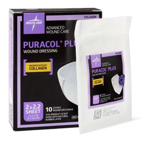 Puracol Plus - Collagen Dressing Without Border Collagen 2 X 2-1/4 Inch 10 Count - Medline - MSC8622EP