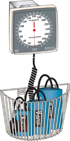 W.A. Baum Calibrated V-Lok Blood Pressure Monitor Wall Mount 2-Tube Child, Small Adult, Adult, Large Adult Size Arm - 970