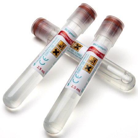 Becton Dickinson BD PAXgene Venous Blood Collection Tube Blood RNA Tube Blood RNA Stabilization Solution Additive 16 X 100 mm 2.5 mL Red BD Hemogard Closure Plastic Tube - 762165