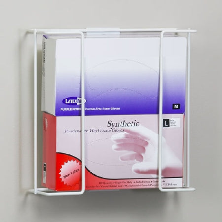 Clinton Industries Glove Box Holder Horizontal Mount 2-Box White 4.25 X 11.5 X 11.75 Inch Powder Coated Metal - G-1022