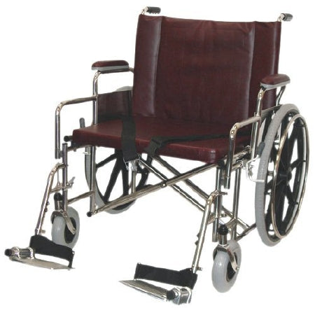 MRIequip.com LLC MRI Non-Magnetic Bariatric Wheelchair Desk Length Arm Padded, Removable Arm Style Burgundy 26 Inch Seat Width 550 lbs. Weight Capacity - WC-1003