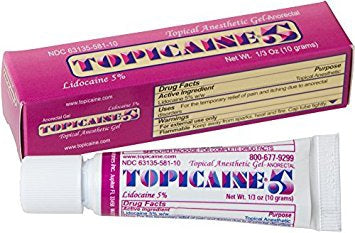 Esba Laboratories Topicaine Topical Pain Relief 5% Strength Lidocaine Topical Gel 10 Gram - TOP5-010-TCRC