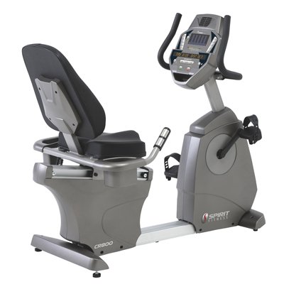 Spirit CR800 - Recumbent Bike 40 Levels of Resistance 57 X 51 X 30 Inch Black / Charcoal Gray - 10-6075