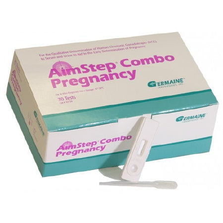 Germaine Laboratories Inc AimStep Combo Rapid Test Kit Fertility Test hCG Pregnancy Test Serum / Urine Sample 30 Tests - 97730