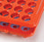 Globe Scientific - Low Profile Test Tube Rack 50 Place Up to 17 mm Tube Size Orange 2 X 5-1/2 X 10 Inch - 456921