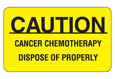 Health Care Logistics Indeed Pre-Printed Label Warning Label Caution Cancer Chemotherapy Dispose of Properly Yellow 1-1/2 X 2-1/2 Inch - 2301