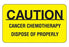 Indeed - Pre-Printed Label Warning Label Yellow Paper Caution Cancer Chemotherapy Dispose of Properly Black Biohazard 1-1/2 X 2-1/2 Inch - 2301