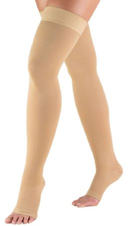 Truform - Compression Stocking Thigh High Large Beige Open Toe - 868-BG-LG