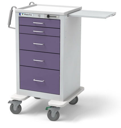 Waterloo Industries Bedside Cart Steel 23 X 24.5 X 42 Inch 5 Drawers Violet - JTGSU-33669-LTB
