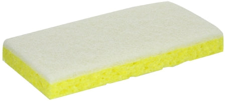Saalfeld Redistribution Impact Scouring Sponge / Pad Light Duty Yellow / White NonSterile Cellulose / Synthetic Fiber 7/8 X 3-3/16 X 6-1/4 Inch Reusable - 7129P