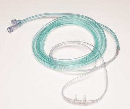 Salter Labs Salter-Style ETCO2 Nasal Sampling Cannula with O2 One Nare O2 / One Nare Sampled Adult Curved Prong / Non-flared Tip - 4707-7-7-10