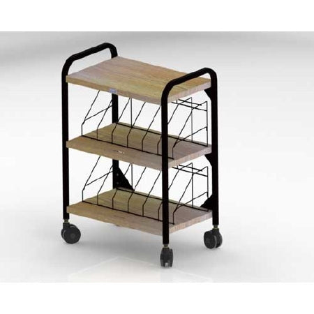 First Healthcare Products Level I 631 Series Mobile Chart Rack 12 Pockets Classic Oak - 631012