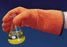 Fisher Scientific Clavies Autoclave Glove One Size Fits Most Terry Cloth Orange 13 Inch Gauntlet Cuff NonSterile - S47334