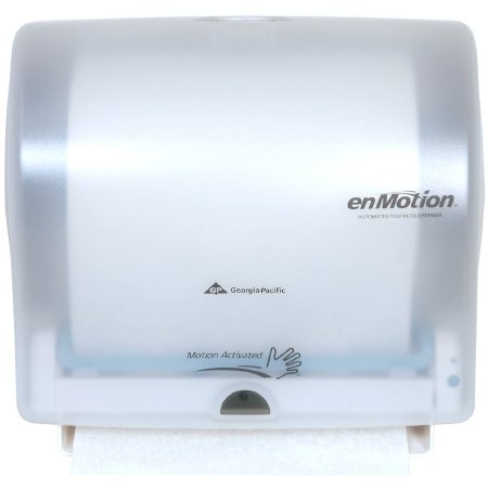 Georgia Pacific enMotion Impulse 10 Paper Towel Dispenser Translucent White Motion Activated 1 Roll Wall Mount - 59447A
