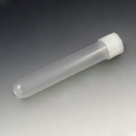 Globe Scientific - Test Tube Round Bottom Plain 16 X 100 mm 12 mL White Screw Cap Polypropylene Tube - 6180