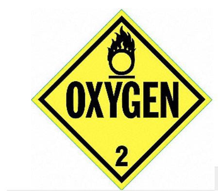 Stranco Inc - Door Sign Caution Oxygen - 8FNM7