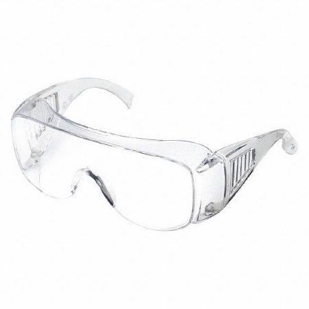 Grainger Condor Visitor Safety Glasses Wraparound Clear Tint Polycarbonate Lens Clear Frame Over Ear One Size Fits Most - 4JND5