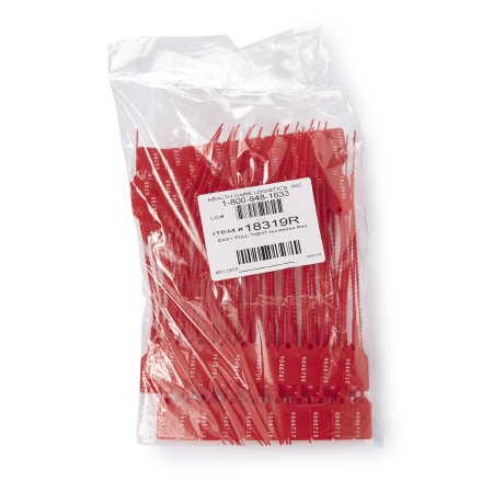 Health Care Logistics - Easy Pull-Tight Seal Consecutively Numbered Red Polypropylene 8-7/8 Inch - 18319R