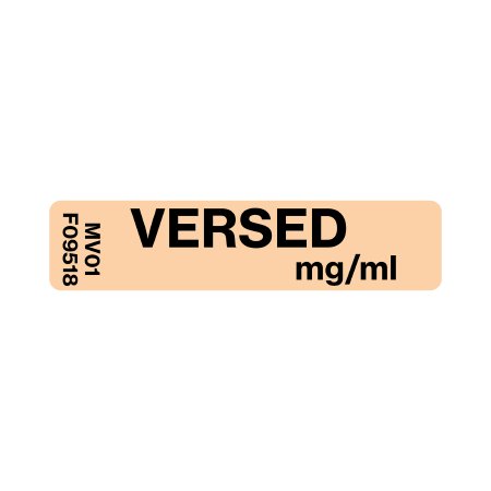 MedVision - Drug Label Anesthesia Label Versed mg/mL Orange 5/16 X 1-1/4 Inch - MV01FO9518