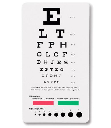 Prestige Medical - Eye Chart 6 Foot Measurement Acuity Test - 3909
