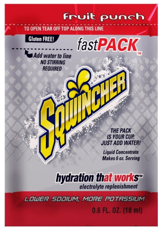 R3 Safety Sqwincher Fast Pack Electrolyte Replenishment Drink Mix Fruit Punch Flavor 6 oz. - 33170012