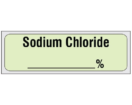 Shamrock Scientific Shamrock Pre-Printed Label Anesthesia Label SODIUM CHLORIDE / _____ % Lime Green 1/2 X 500 Inch - SA-46-PRE