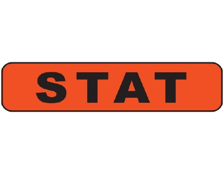 Shamrock Scientific Shamrock Pre-Printed Label Advisory Label STAT Fluorescent Red 5/16 X 1-1/4 Inch - STAT-1005