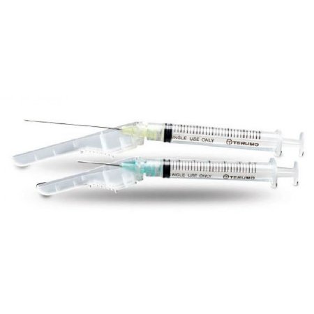 Terumo Medical SurGuard 3 Tuberculin Syringe with Needle 1 mL 27 Gauge 1/2 Inch Attached Needle Safety Hinged Needle - SG3-01T2713