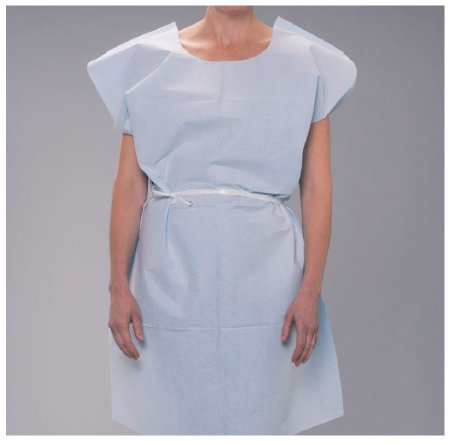 Tidi Products - Patient Exam Gown Medium Blue Disposable - 980830