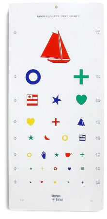 Western Ophthalmics Kindergarten Eye Test Chart 20 Foot 20/200 to 20/10 Line - OS-1947
