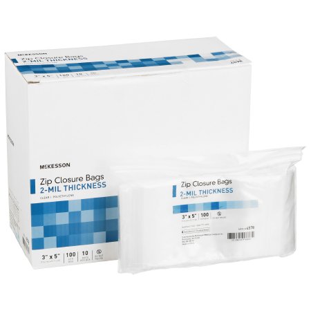 McKesson - Reclosable Bag 3 X 5 Inch Polyethylene Clear Zipper Closure - 4578